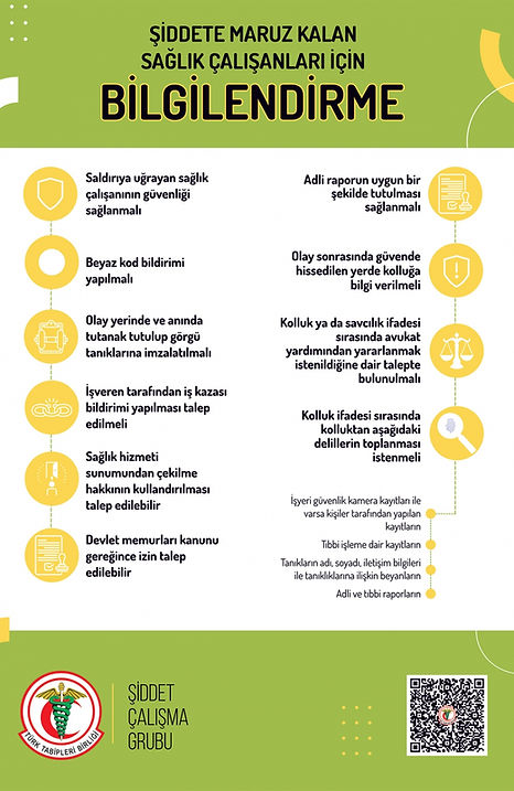 Şiddete maruz kalan sağlık çalışanları için bilgilendirme